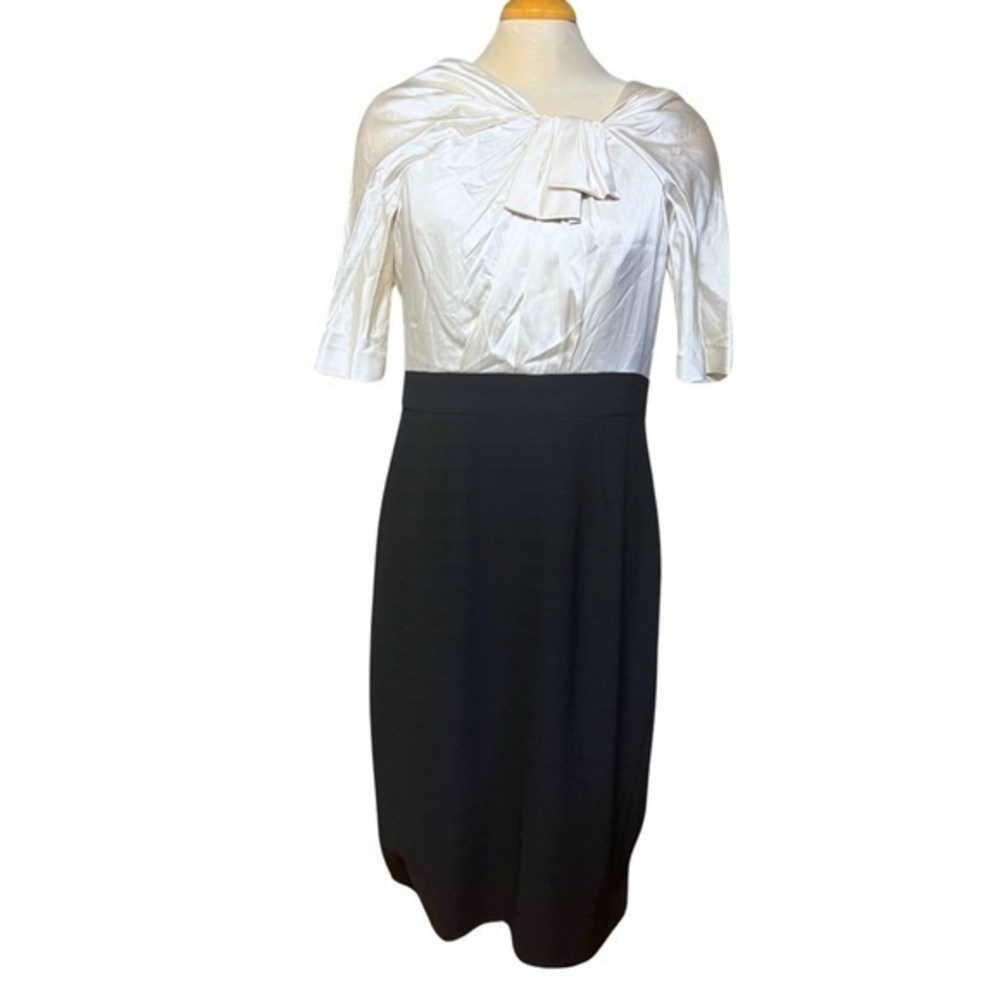 White & Black Jones New York Women’s Size 14 Dress | Satin Top & Black Skirt |